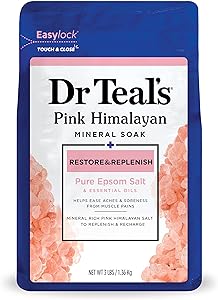 Dr. Teal's Restore & Replenish Pure Epsom Salt Soak with Pink Himalayan Salt For Sale